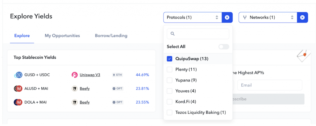 Screenshot 5 - Explore Yields